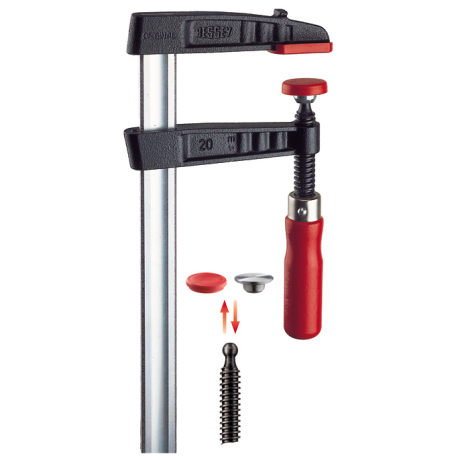 Струбцина из ковкого чугуна TG с надежной деревянной ручкой BESSEY TG40S12