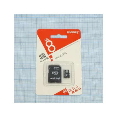 Карта памяти MicroSDHC 8GB   10 класс