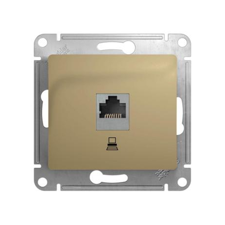 Розетка компьютерная 1-м СП Glossa RJ45 кат.5E мех