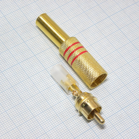 RCA Gold штырь с хв. RG6 б/пайки