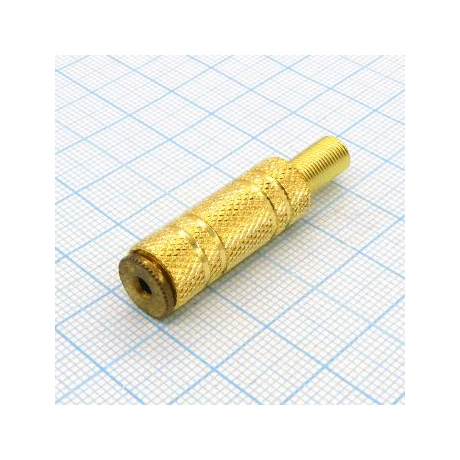 TRS 2.5 (micro jack) гнездо каб мет Gold
