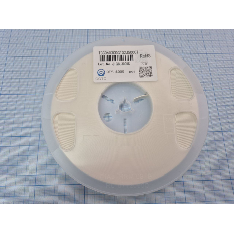 Конденсатор TCC0603COG102J500CT (CERCAP 0603 1000pF 50V C0G/NP0 5%)
