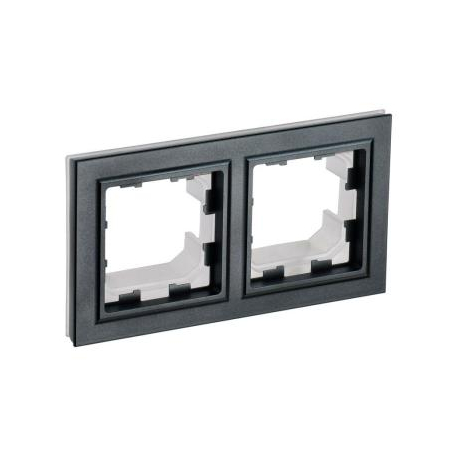 Рамка 2-м IP44 BRITE РУ-2-БрЧ-44 черн. BR-M22-44-K
