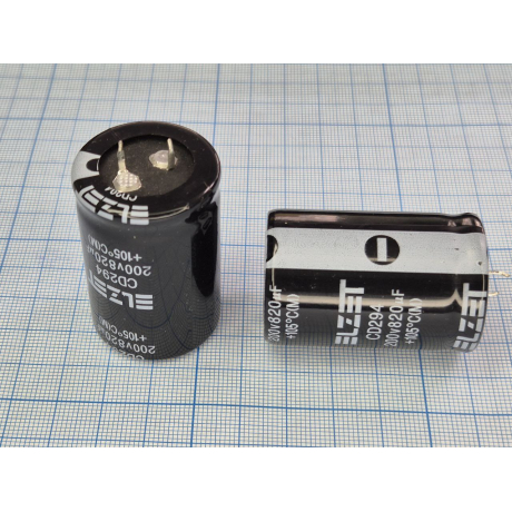 Конденсатор 820мкф 200в 105° CD294 30х45 конденсатор ELZET