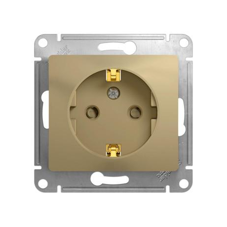 Розетка 1-м СП Glossa 16А IP20 с заземл. защ. штор