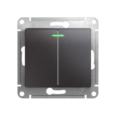 Выключатель 2-кл. СП Glossa 10А IP20 (сх. 5а) 10AX