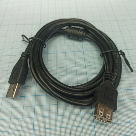Кабель удл.USB2.0 Pro CCF-USB2-AMAF-6,AM/AF,1.8м,феррит,поз.конт.,чер.