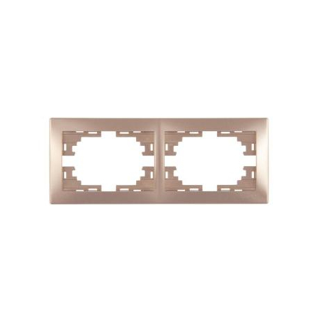 Рамка 2-м Mira горизонт. свет. корич. 701-3100-147
