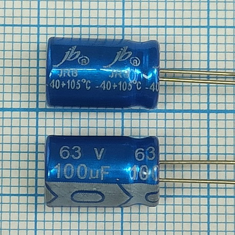 Конденсатор JRB1J101M03500800120000B (ECAP RADIAL 100uF 63V 105C 2000H 8.0x12.0)