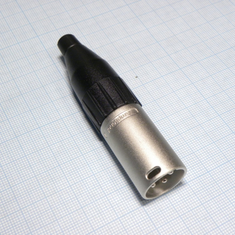 XLR 3M, на кабель, черный d=3-6.5мм