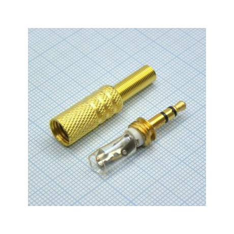 TRS 3.5 (mini plug) штекер металл gold