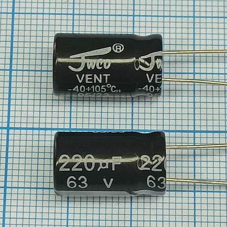 Конденсатор KM221M1JBKJ1017VBK (63V 220uF/10*17/105°C)/Radial