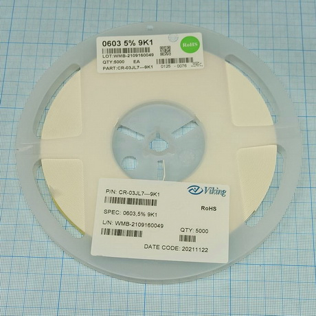 CR-03JL7---9K1 (RES 0603 9K1 5%) резисторы постоянные
