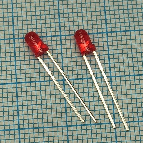 Светодиод 3 mm red 30 mCd 20